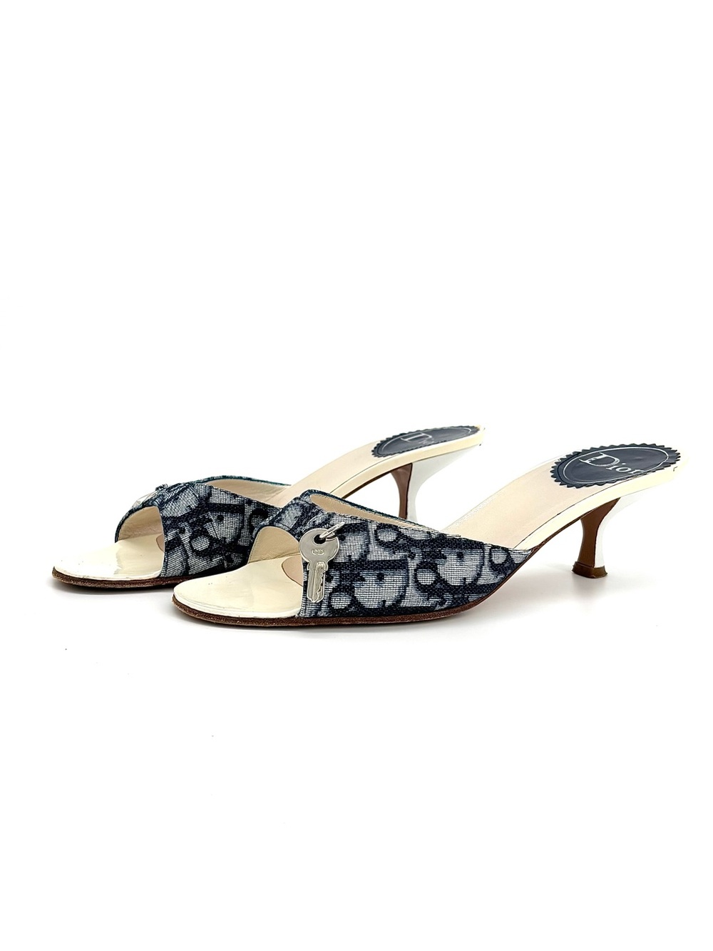 Christian Dior Vintage John Galliano Padlock and Key Oblique Mule Sandals 37